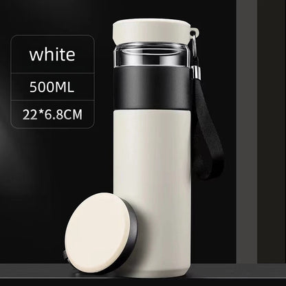 500 ml Tee-Ei Isolierflasche Edelstahl Isolierbecher mit unabhängigem Tee-Aufbewahrungsgriff Reisebecher Business Cup Geschenke