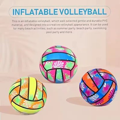 1/2/3 Stück aufblasbare Beach-Volleybälle, 4 Stück – PVC-Poolspielzeug mit tropischem Blattmuster, Sommer-Outdoor-Sportausrüstung für Erwachsene und Kinder