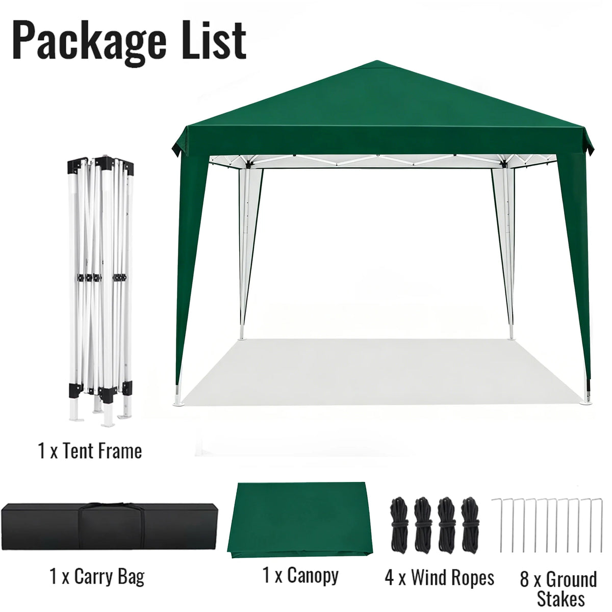 Pavillons 3x3m, wasserabweisend, stabil, Pop-Up-Faltpavillon, UV-Schutz, faltbares Partyzelt, Gartenpavillon für Camping