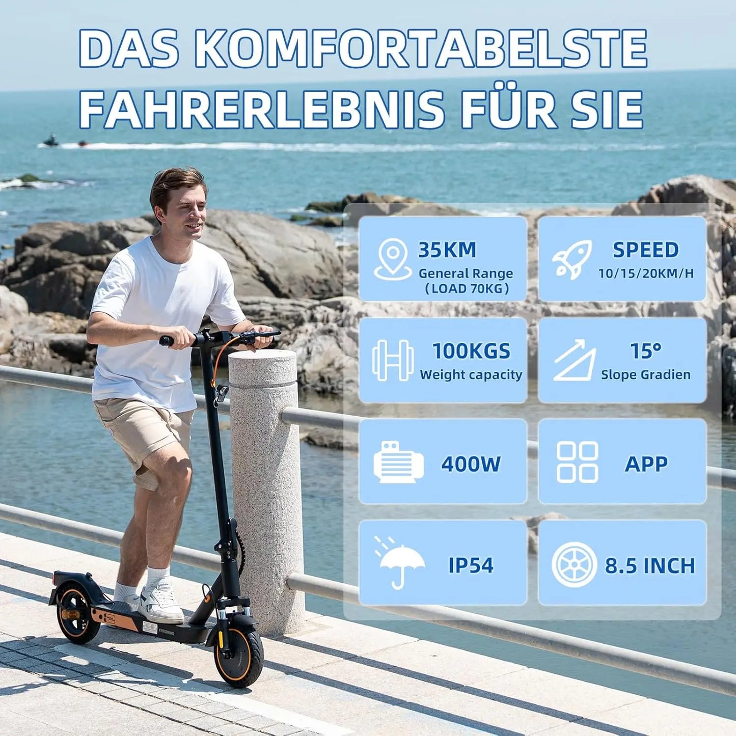 MEGA MOTION E-Scooter, 400W Motor 7,8 Ah Akku – Der perfekte Begleiter für deinen Alltag inkl. 36-monatiger Gewährleistung