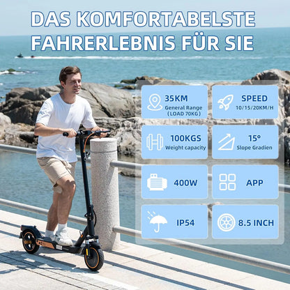 MEGA MOTION E-Scooter, 400W Motor 7,8 Ah Akku – Der perfekte Begleiter für deinen Alltag inkl. 36-monatiger Gewährleistung