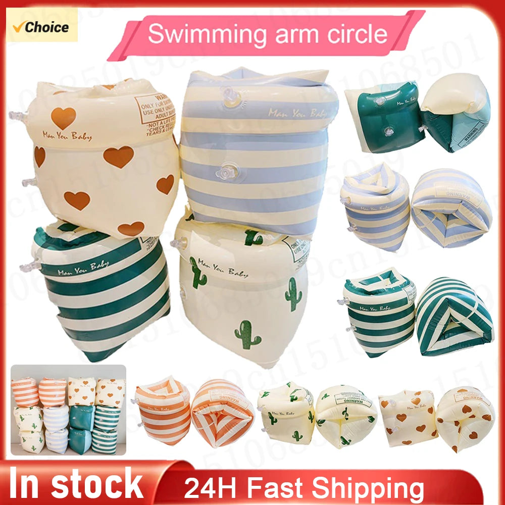 Schwimmflügel Kinder Erwachsene Aufblasbar Doppel Airbag Armringe Pool