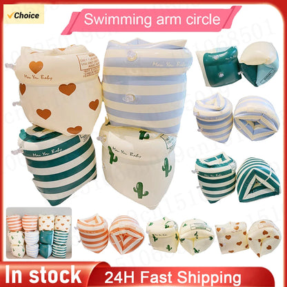 Schwimmflügel Kinder Erwachsene Aufblasbar Doppel Airbag Armringe Pool