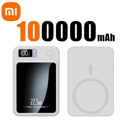 100000 mAh Power Bank Drahtlose Schnelle Ladegerät MagSafe für iPhone Huawei Samsung