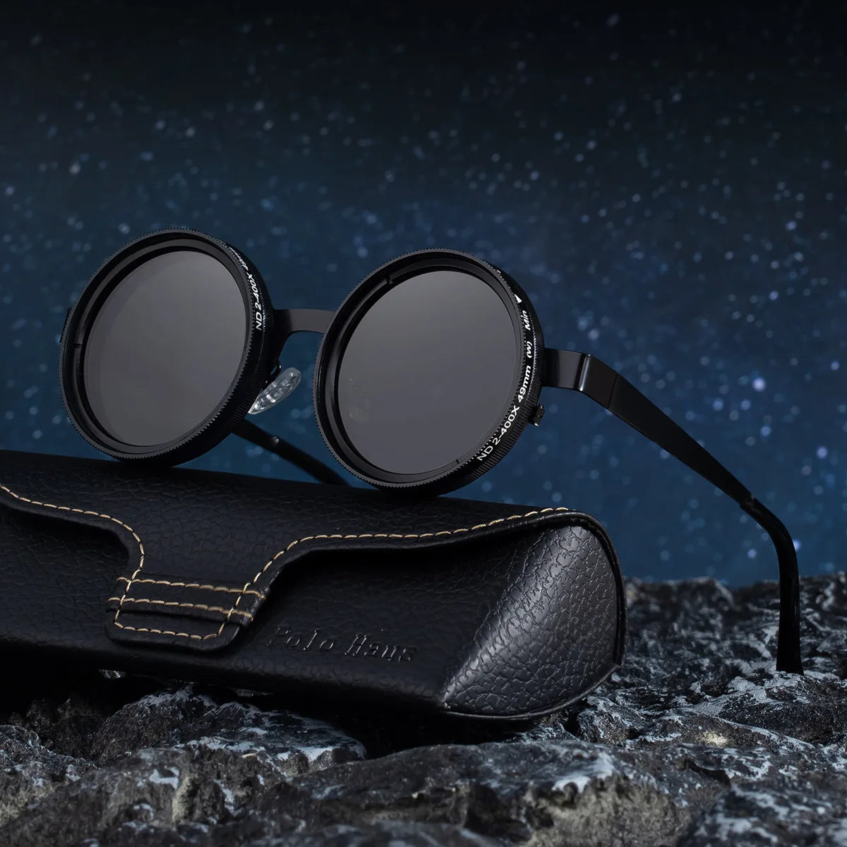 Retro Runde Sonnenbrille Elian Polarisiert TAC Metall Steampunk Unisex