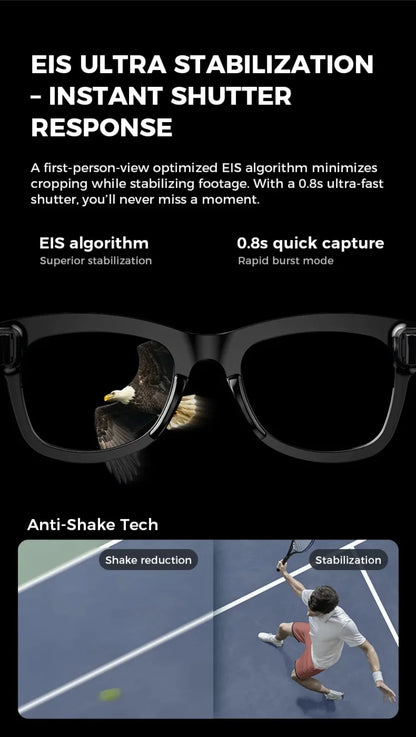 Intelligente Bluetooth-Brille mit Kamera & KI-Assistenz