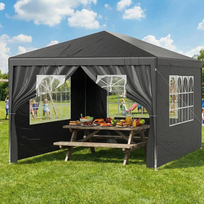 Pavillon 3x4 m Wasserdicht Partyzelt mit 4 Seitenwänden UV-Schutz