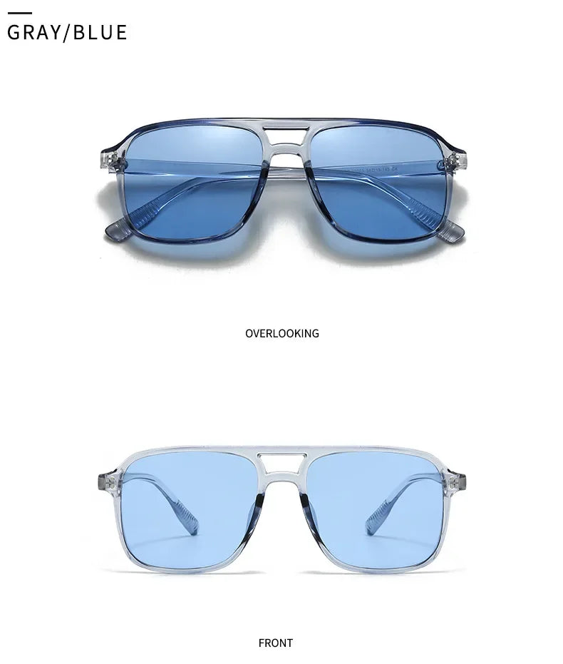 Retro Sonnenbrille für Damen & Herren | Doppel-Brücke Design, UV400 Schutz, Vintage Gradient Shades