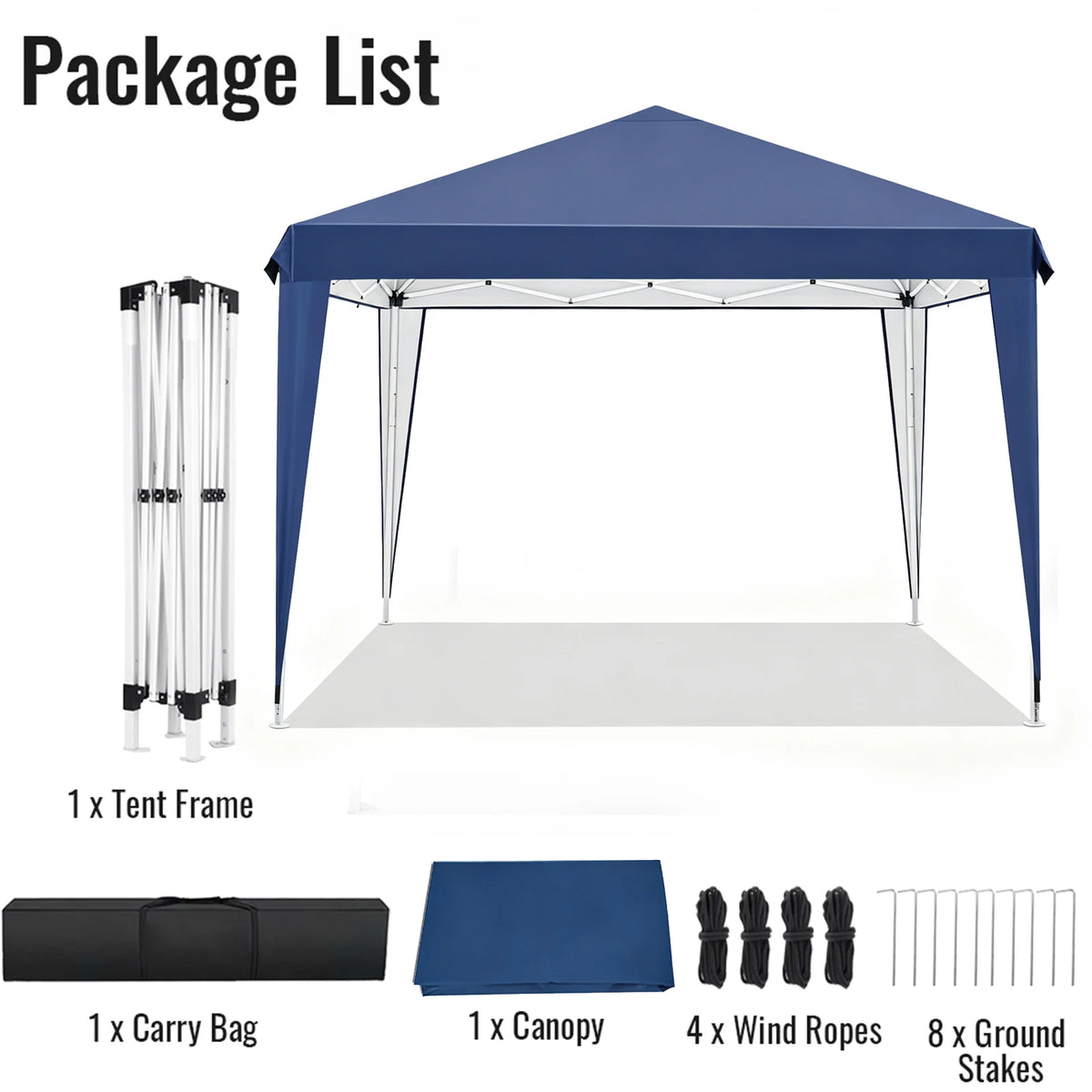 Pavillons 3x3m, wasserabweisend, stabil, Pop-Up-Faltpavillon, UV-Schutz, faltbares Partyzelt, Gartenpavillon für Camping