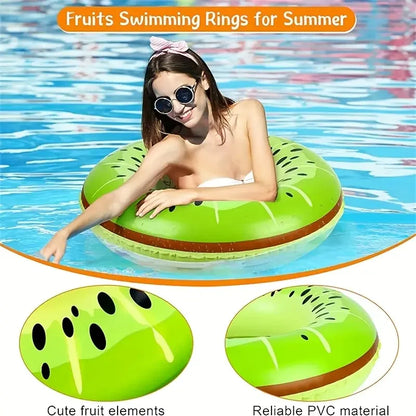 90 cm Aufblasbarer Schwimmring - Fruchtmuster-Schwimmring mit Anti-Leck-Ventil, Dickes PVC-Material