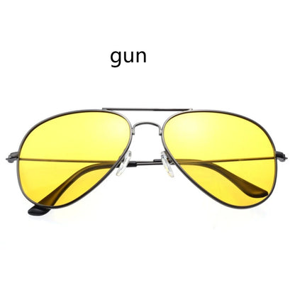 Piloten Sonnenbrille Herren Damen UV400 Vintage Brille Schwarz Gelb Unisex
