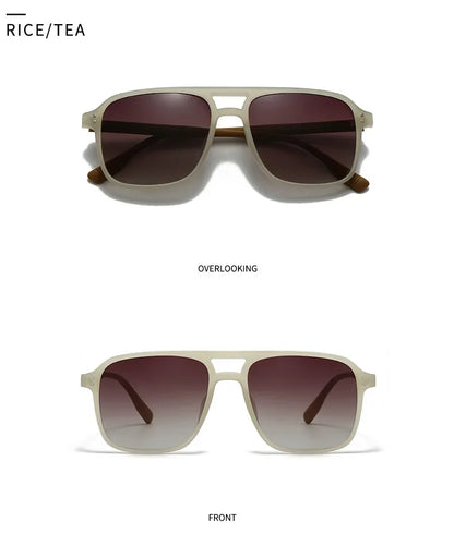Retro Sonnenbrille für Damen & Herren | Doppel-Brücke Design, UV400 Schutz, Vintage Gradient Shades