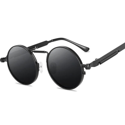 Damen Sonnenbrille Rund Metall Rahmen UV400 Retro Brille Unisex Outdoor