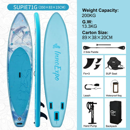 SUP Board Aufblasbar Komplettset Stand Up Paddle Board 190 kg PVC