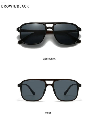 Retro Sonnenbrille für Damen & Herren | Doppel-Brücke Design, UV400 Schutz, Vintage Gradient Shades