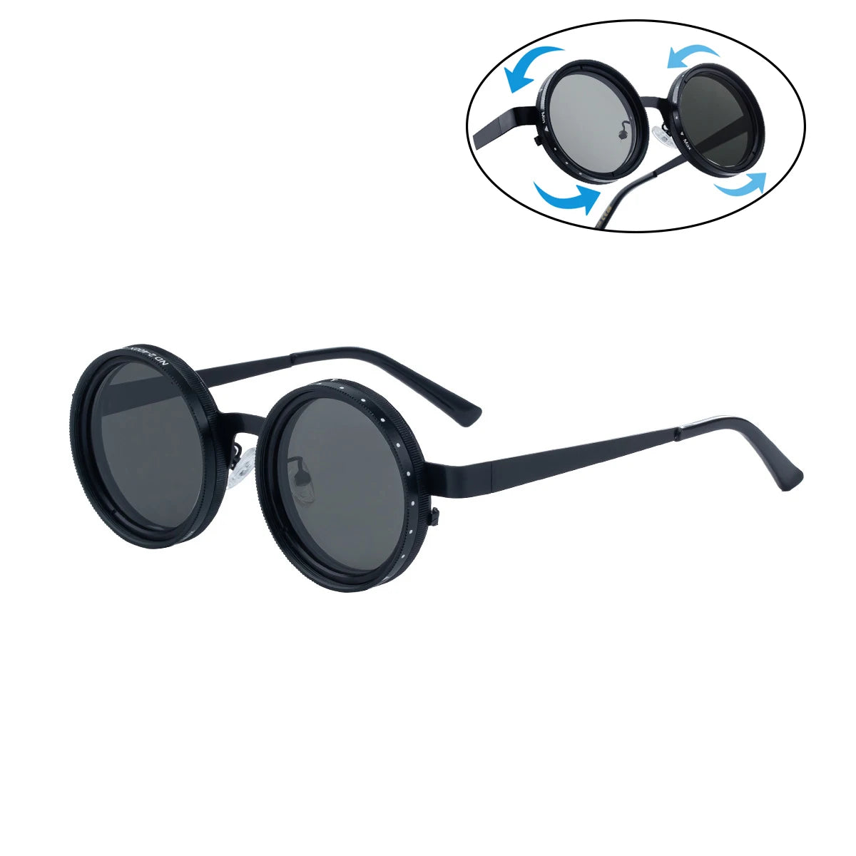 Retro Runde Sonnenbrille Elian Polarisiert TAC Metall Steampunk Unisex