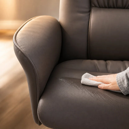 Relaxsessel MONTERO mit Hocker Kunstleder Verstellbar Fernsehsessel Braun