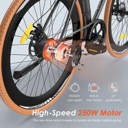 E-Bike 28-Zoll Elektrofahrrad für Erwachsene – Sportlich im Rennrad-Design mit 36-monatiger Gewährleistung