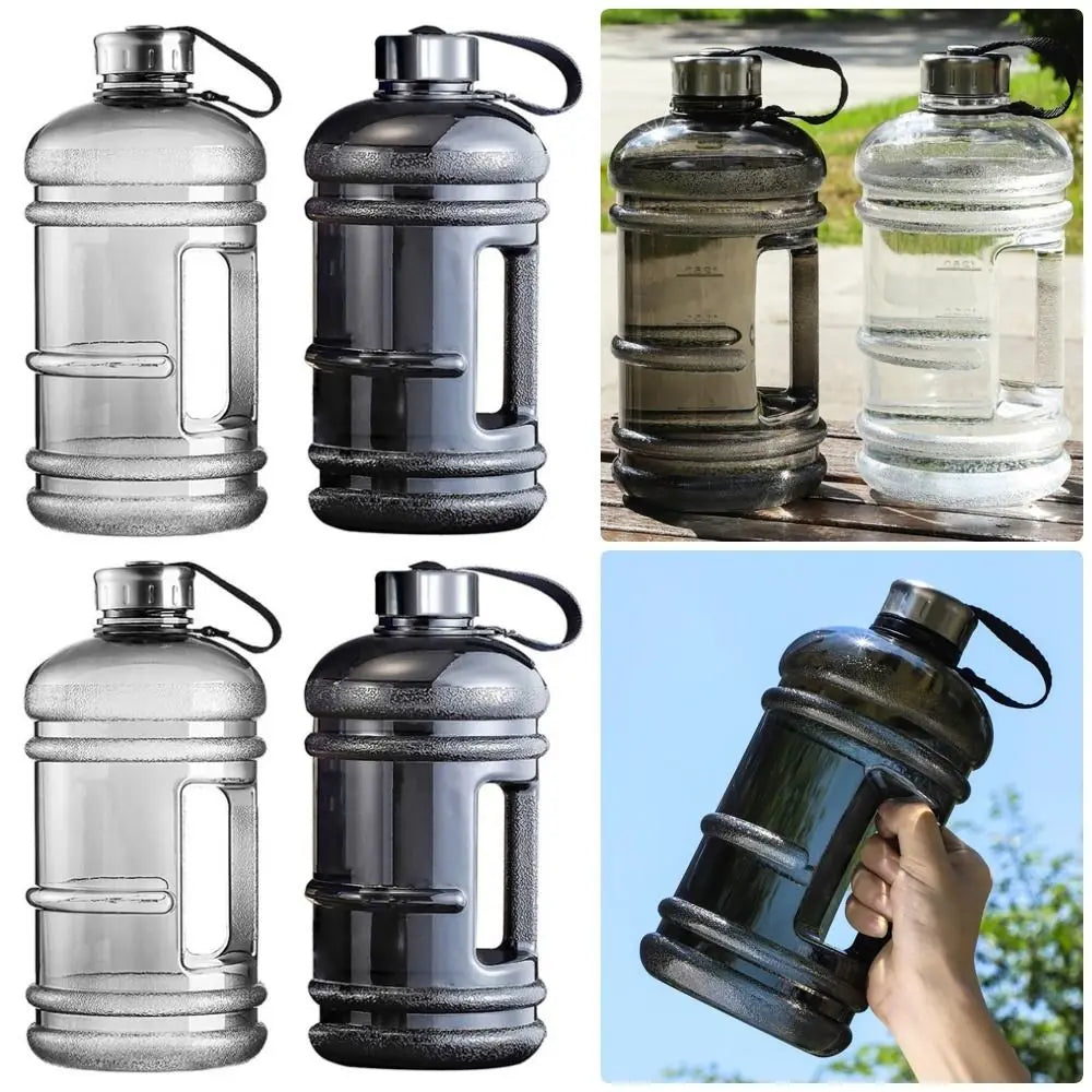 Training Sport Workout Trinkflasche 2L PETG Große Kapazität Wasserflasche Shaker Flasche mit Griff Outdoor Gym Gallonenflasche