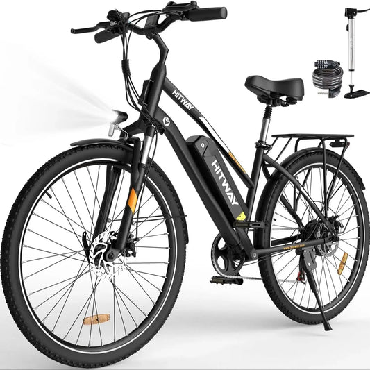 City E-Bike 26 Zoll – 36V 13Ah Akku, 250W Motor, 7-Gang, bis 25 km/h, Abnehmbarer Lithium-Akku, Elektrisches Fahrrad für Stadt & Ausflüge
