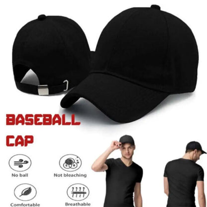 Baseballkappen, Schwarz, für Herren und Damen, Sportkappe, verstellbare Baseballkappe aus Baumwolle, lässige Sommermütze