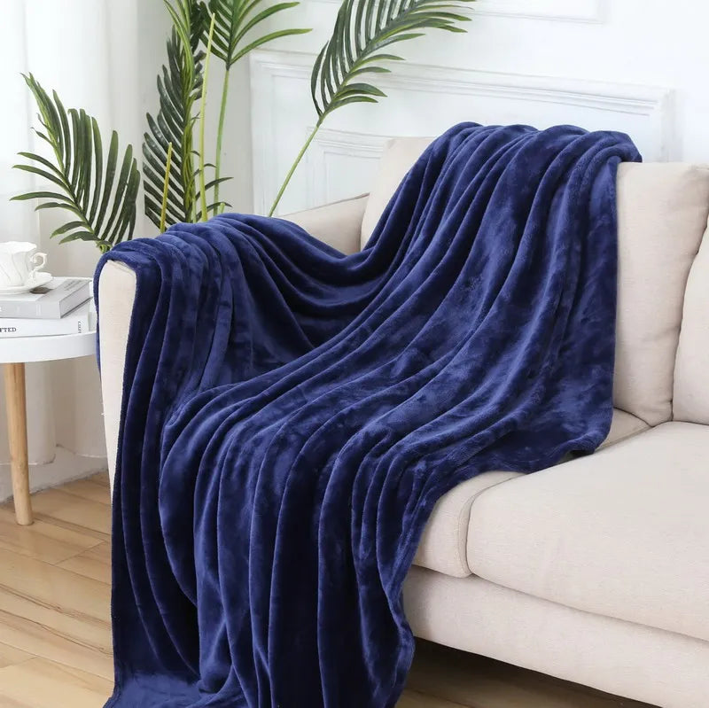 Flauschige Korallensamt-Decke – Luxus Flanell & Plüsch Kuscheldecke | Warm, weich & atmungsaktiv für Sofa, Bett & Reisen