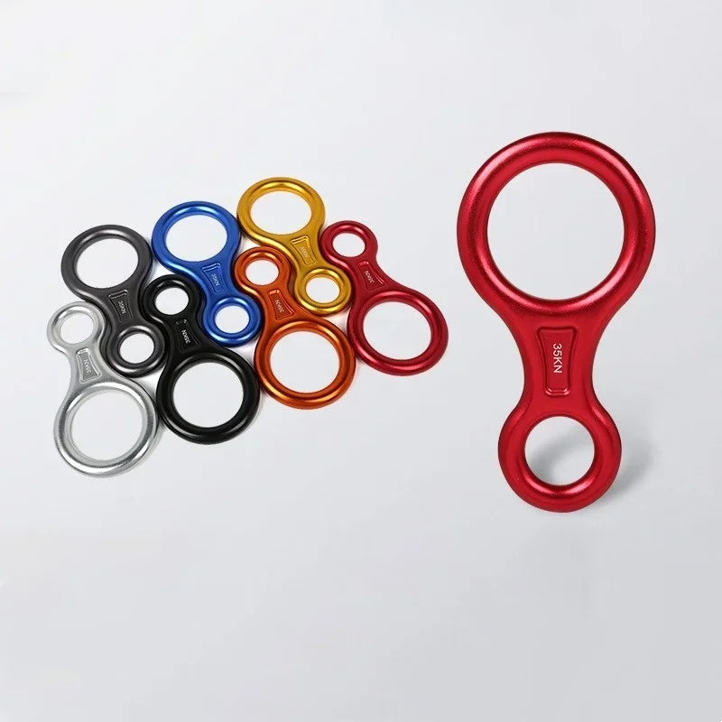 Abseilgerät 8er Aluminium 35 kN – Sicherungsgerät Figure 8 Klettergerät Abseilachter Klettern Canyoning