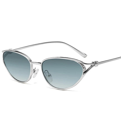 Retro-Sonnenbrille aus Metall mit Katzenaugen-Design für Damen, modische Farbverlaufsbrille, UV400