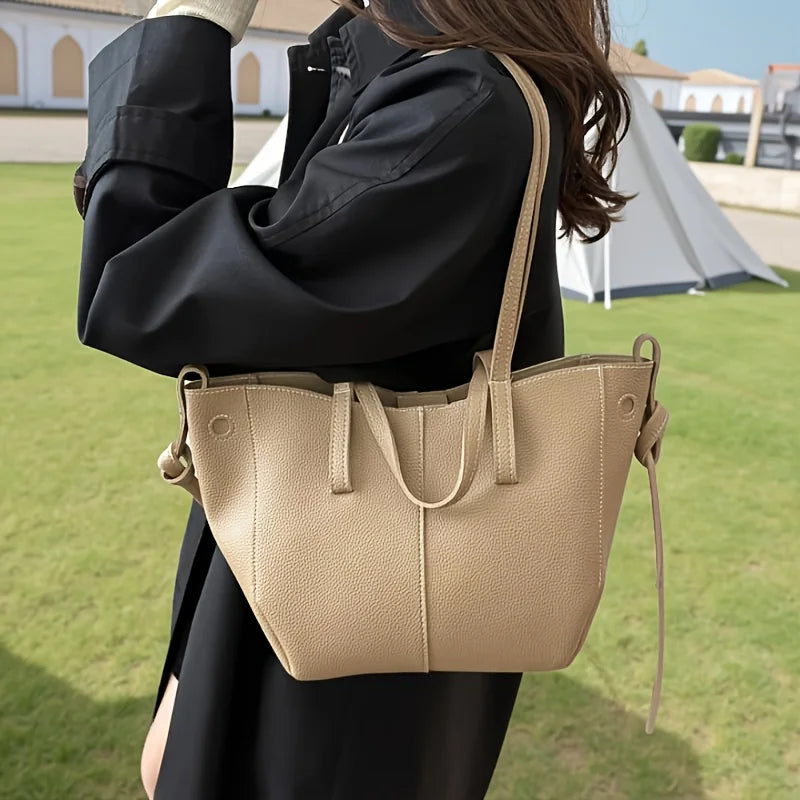 Damen Handtasche PU-Leder Shopper Tragetasche Schultertasche Große Hobo Bag Freizeit Business