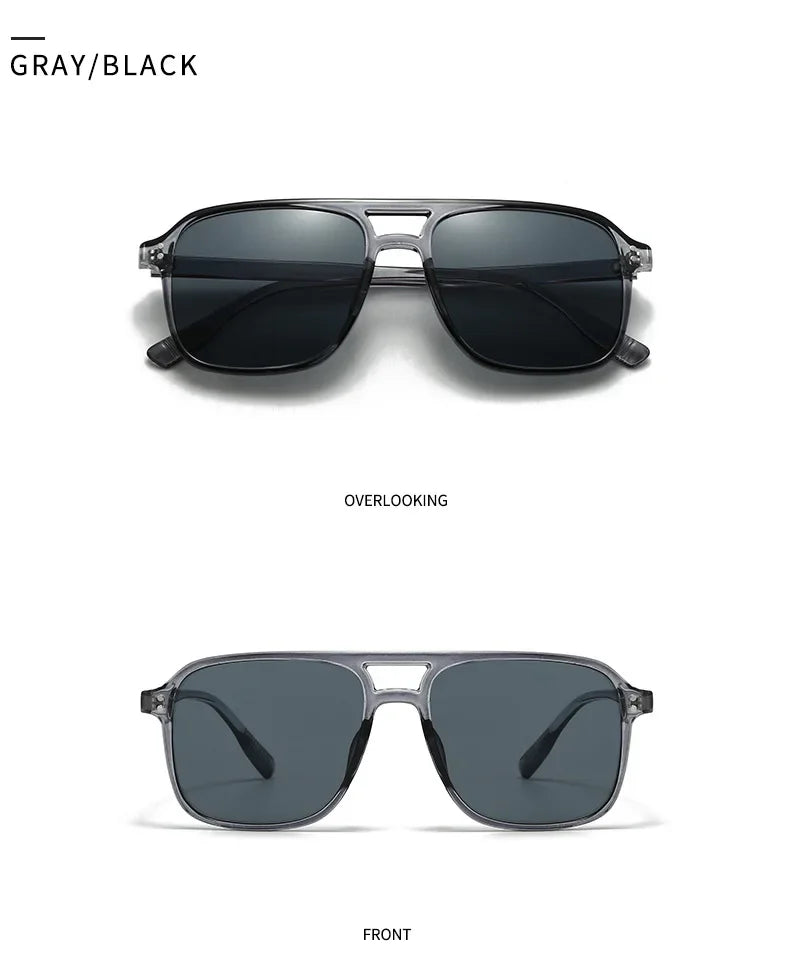 Retro Sonnenbrille für Damen & Herren | Doppel-Brücke Design, UV400 Schutz, Vintage Gradient Shades