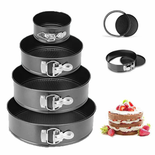 Springform Backform Antihaft Rund – Kuchenform aus Karbonstahl mit Auslaufschutz & Hebeboden 12–28 cm