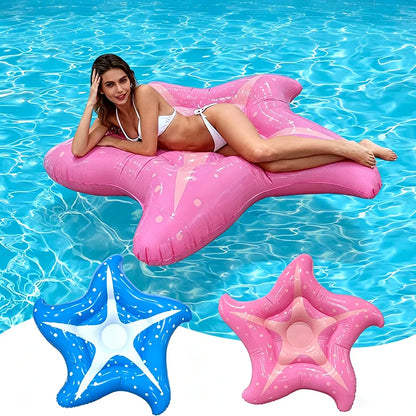 140 cm rosa sternförmige schwimmende Luftmatratze für den Pool – aufblasbare Liegematte für Wassersport und Poolzubehör