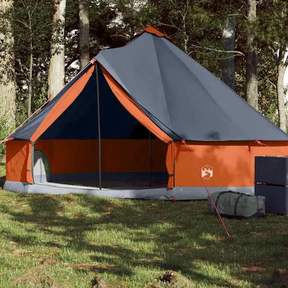 6 Personen Tipi Zelt Familienzelt Wasserdicht Camping Moskitonetz Grau Orange