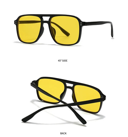 Retro Sonnenbrille für Damen & Herren | Doppel-Brücke Design, UV400 Schutz, Vintage Gradient Shades