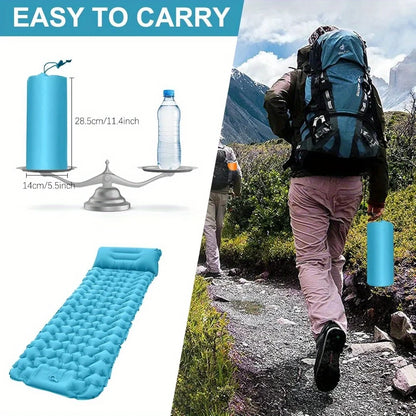 Selbstaufblasende Isomatte für Camping, Eingebaute Fußpumpe Campingmatratze Tragbares Luftbett Wasserdicht für Reisen Backpacking Trekking Wandern