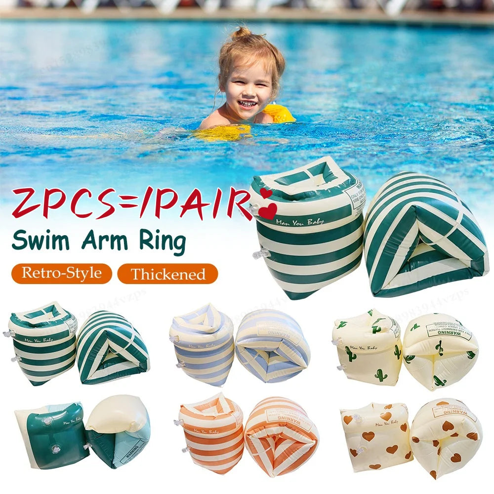 Schwimmflügel Kinder Erwachsene Aufblasbar Doppel Airbag Armringe Pool