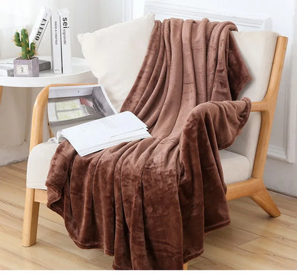 Flauschige Korallensamt-Decke – Luxus Flanell & Plüsch Kuscheldecke | Warm, weich & atmungsaktiv für Sofa, Bett & Reisen