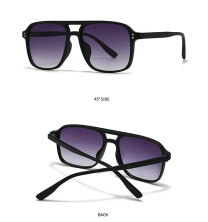 Retro Sonnenbrille für Damen & Herren | Doppel-Brücke Design, UV400 Schutz, Vintage Gradient Shades
