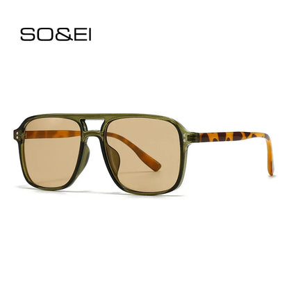 Retro Sonnenbrille für Damen & Herren | Doppel-Brücke Design, UV400 Schutz, Vintage Gradient Shades