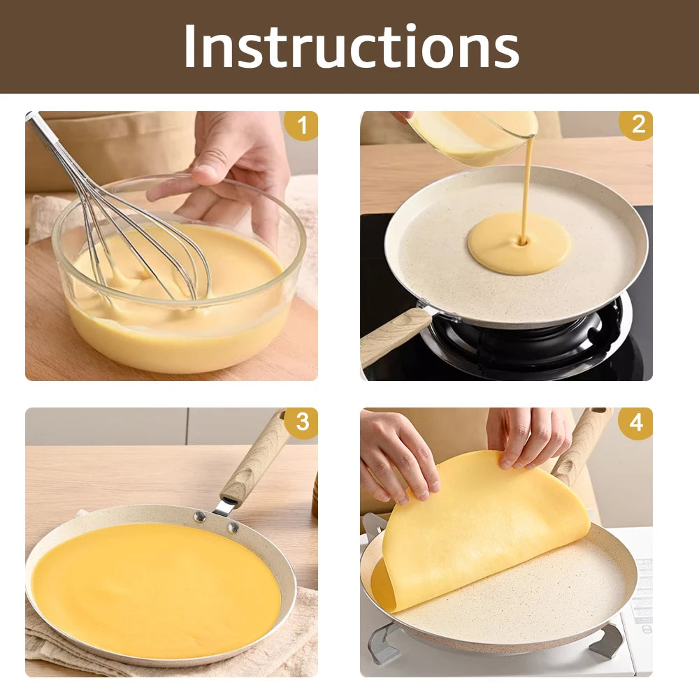 Antihaft Pfannkuchenpfanne – Aluminium Bratpfanne Induktion Gas Eierpfanne Crepes Camping