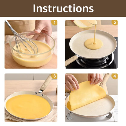 Antihaft Pfannkuchenpfanne – Aluminium Bratpfanne Induktion Gas Eierpfanne Crepes Camping