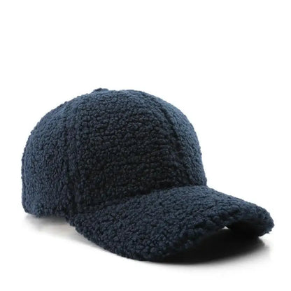 Baseball Cap warme Plüsch Kappe aus Kunstlammwolle | Verstellbare Mütze für Herbst & Frühling