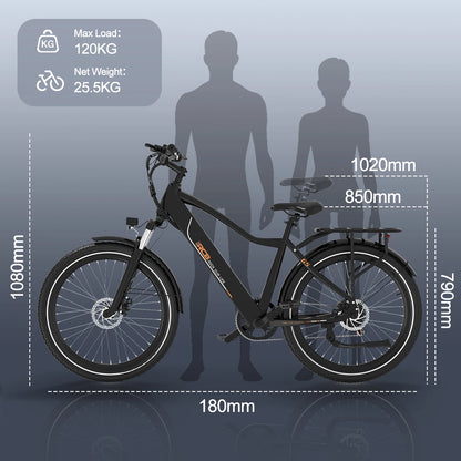Leistungsstarkes 27,5-Zoll E-Mountainbike Trekkingrad für Alltag & Abenteuer mit 36-monatiger Gewährleistung