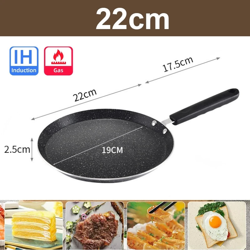 Antihaft Pfannkuchenpfanne – Aluminium Bratpfanne Induktion Gas Eierpfanne Crepes Camping