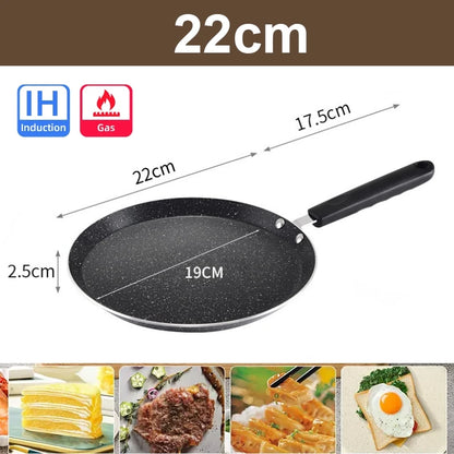 Antihaft Pfannkuchenpfanne – Aluminium Bratpfanne Induktion Gas Eierpfanne Crepes Camping