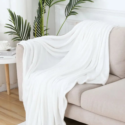 Flauschige Korallensamt-Decke – Luxus Flanell & Plüsch Kuscheldecke | Warm, weich & atmungsaktiv für Sofa, Bett & Reisen