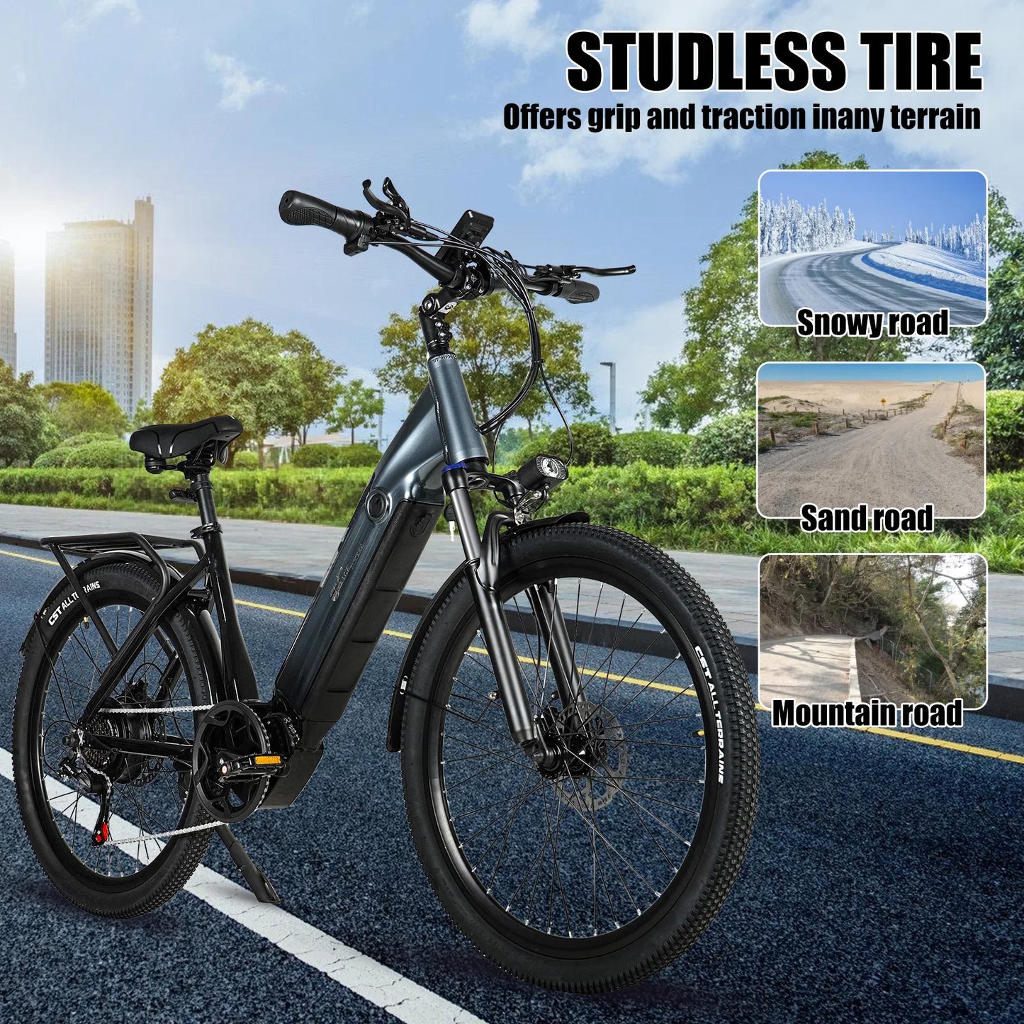 26-Zoll Elektro-Fahrrad 1000W Motor 48V/17Ah, E-Bike für Erwachsene - modernes Design, starke Leistung und hohe Reichweite