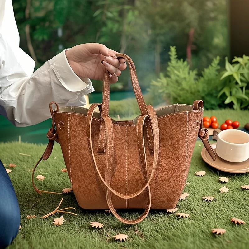 Damen Handtasche PU-Leder Shopper Tragetasche Schultertasche Große Hobo Bag Freizeit Business