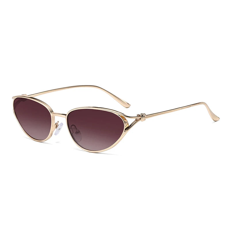 Retro-Sonnenbrille aus Metall mit Katzenaugen-Design für Damen, modische Farbverlaufsbrille, UV400
