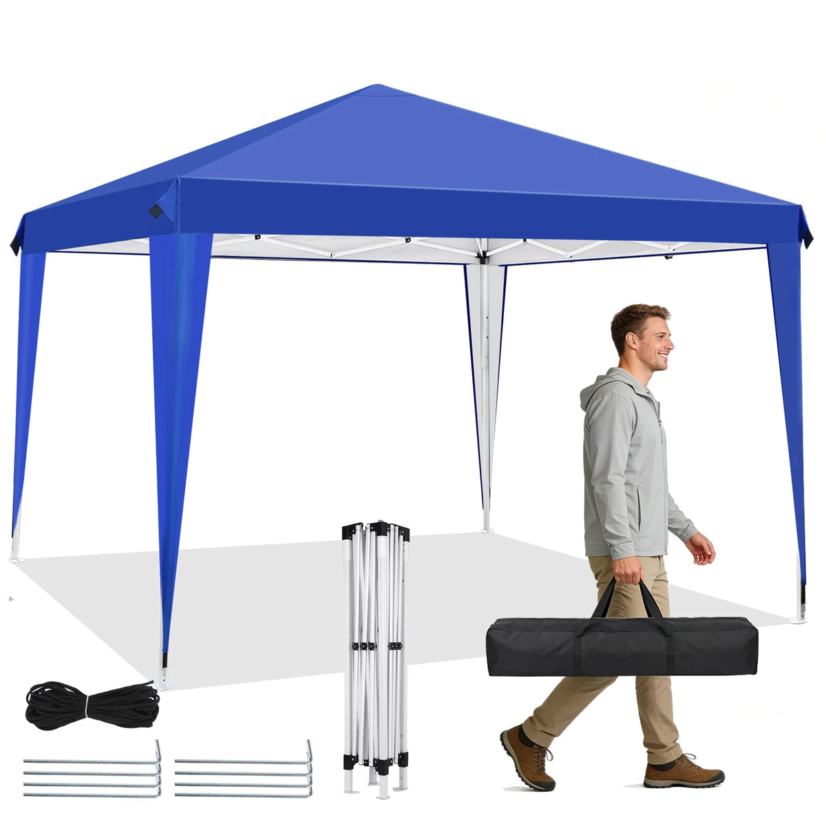 Pavillons 3x3m, wasserabweisend, stabil, Pop-Up-Faltpavillon, UV-Schutz, faltbares Partyzelt, Gartenpavillon für Camping
